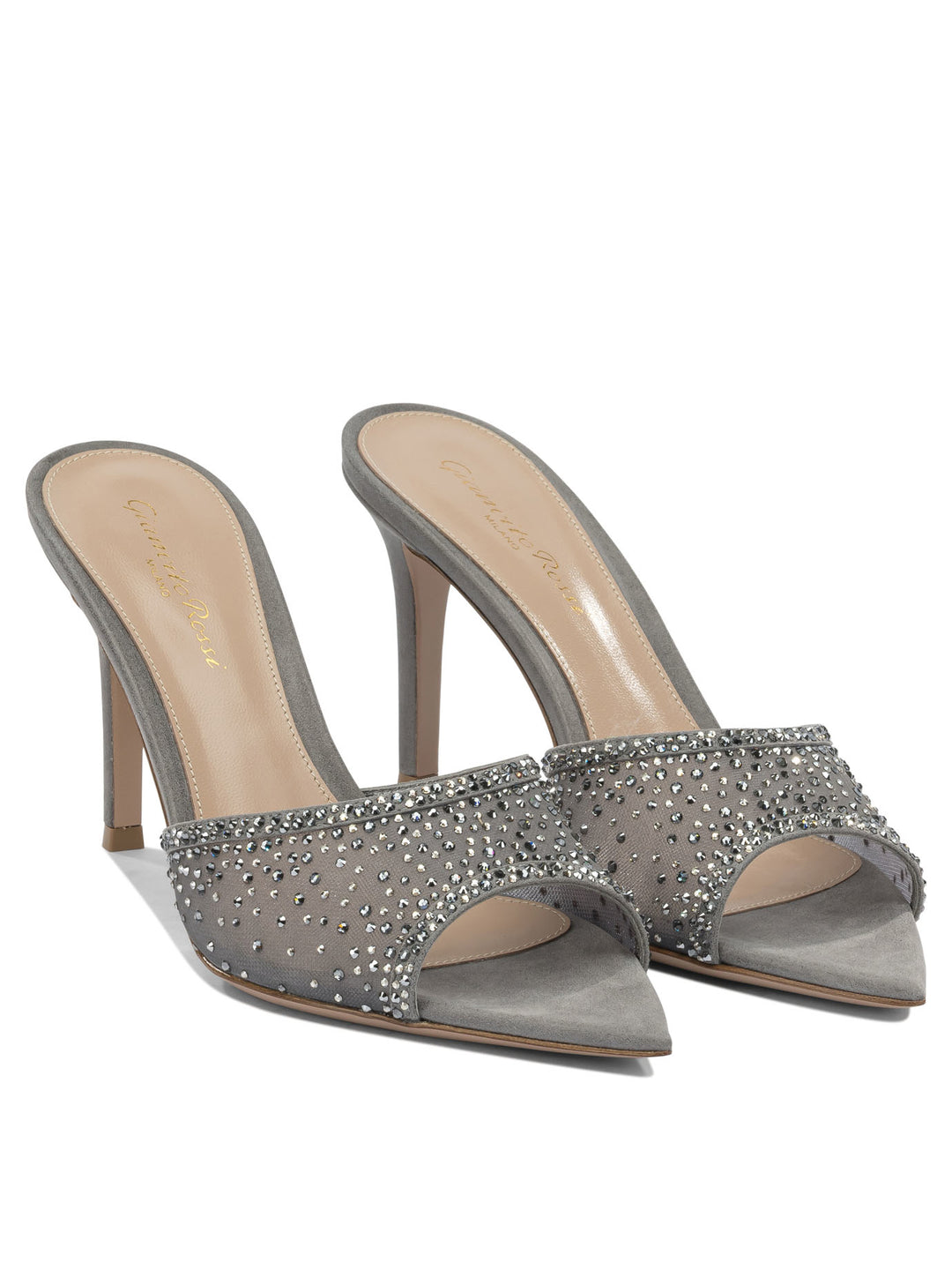 Gianvito Rossi Rania Mule 85 Mm Sandals - Grey | 9345abc1775424f34734502aecc3035e73633382