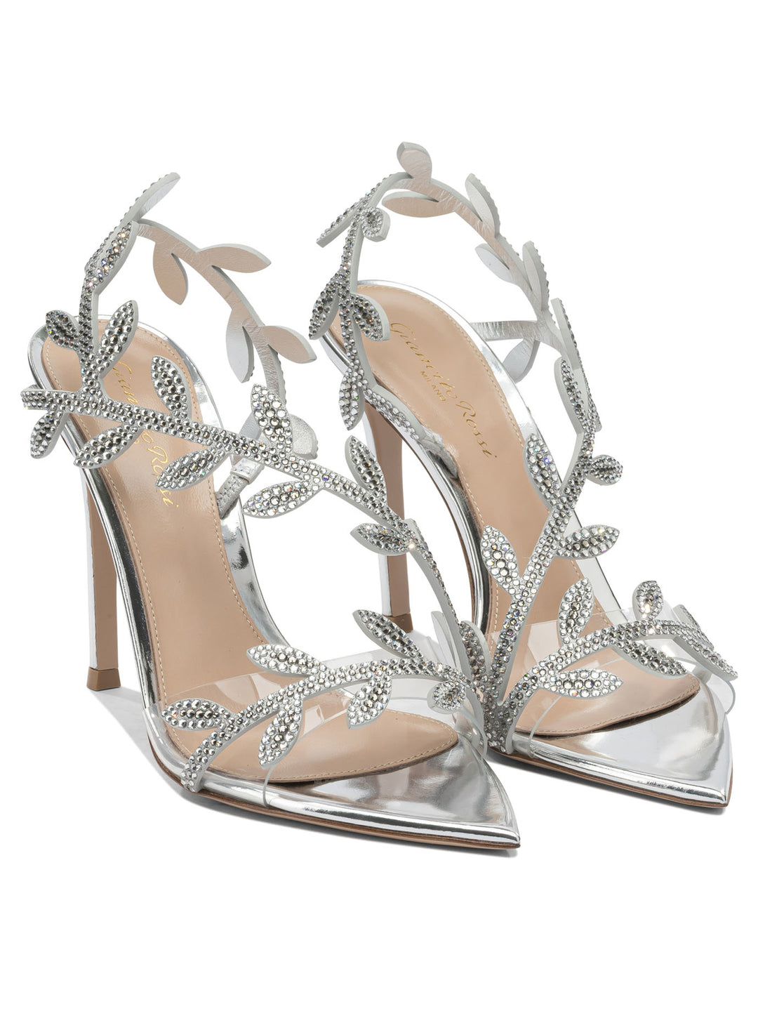 Gianvito Rossi Crystal Flavia 105mm Sandals - Silver | 98fd704818eb685b620f13a7d7fe05f00f8d62ea