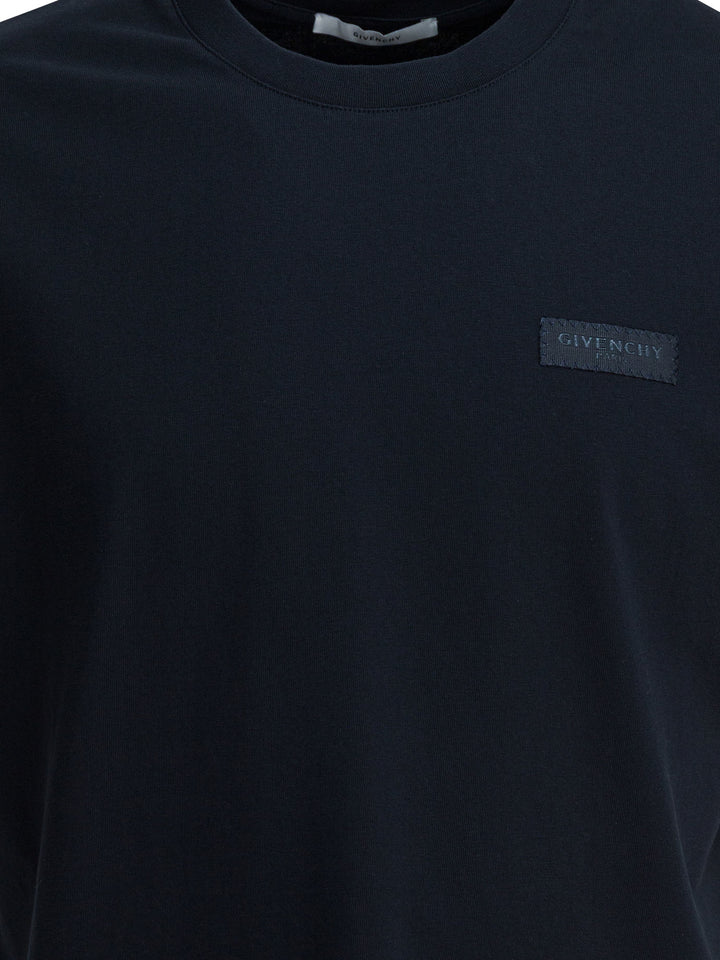 Givenchy Crew-Neck T-Shirt With Logo T-shirts - Blue | 72a2c78e78cf84336455fb07cfd9ff26ff4b13de