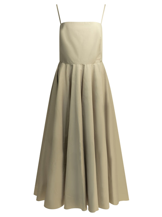 Long A-Line Dress Dresses Beige