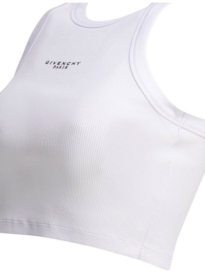 Givenchy Cropped Tank Top With Logo Tops - White | f195bf3617eaedf8eb78d8a6bbad4d0ab36a1d58