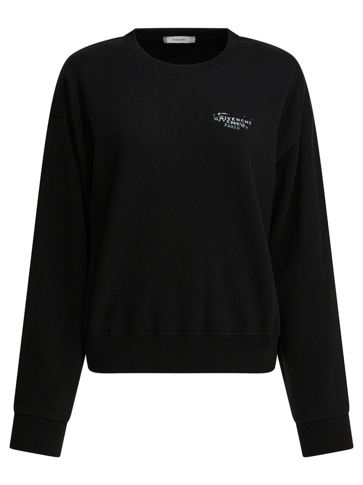 Givenchy Sweatshirt With Ginvechy Stamp Sweatshirts - Black | f6c6a4bbbd4197108d836e788c36caabef0973e9