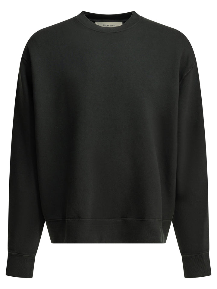 Golden Goose Crewneck Sweatshirt With Reverse Logo Sweatshirts - Black | 37851cd16ca7e52446c9ceb566764b64acc1cc05
