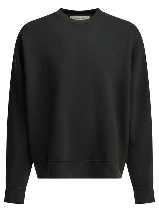 Crewneck Sweatshirt With Reverse Logo Sweatshirts Black