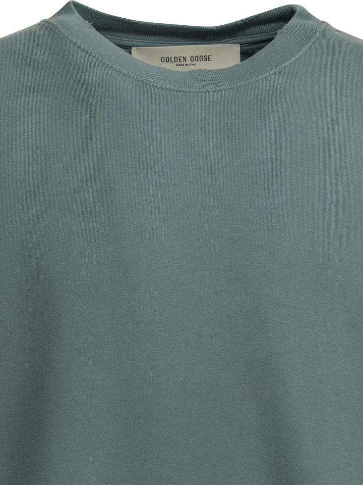 Golden Goose Crewneck Sweatshirt With Reverse Logo Sweatshirts - Blue | 815f34e43785dcf4255ffd885b5b2427b20df035