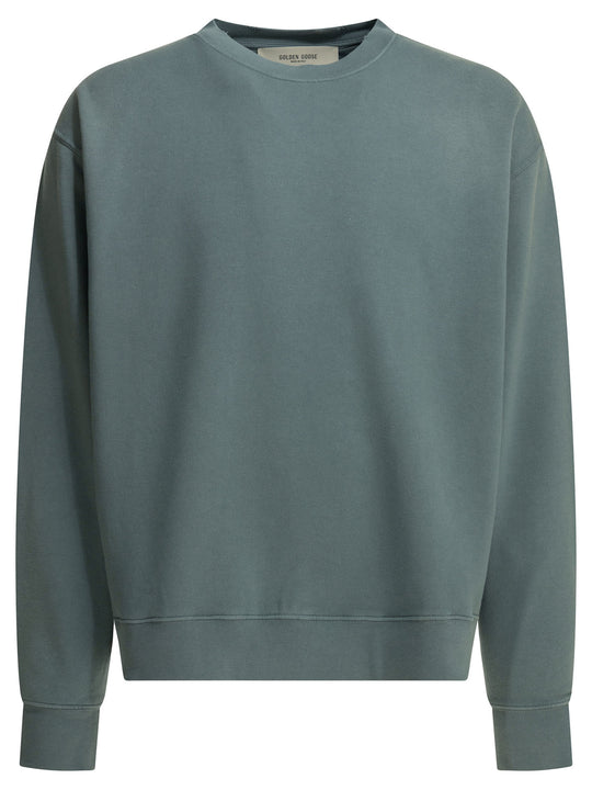 Crewneck Sweatshirt With Reverse Logo Sweatshirts Blue
