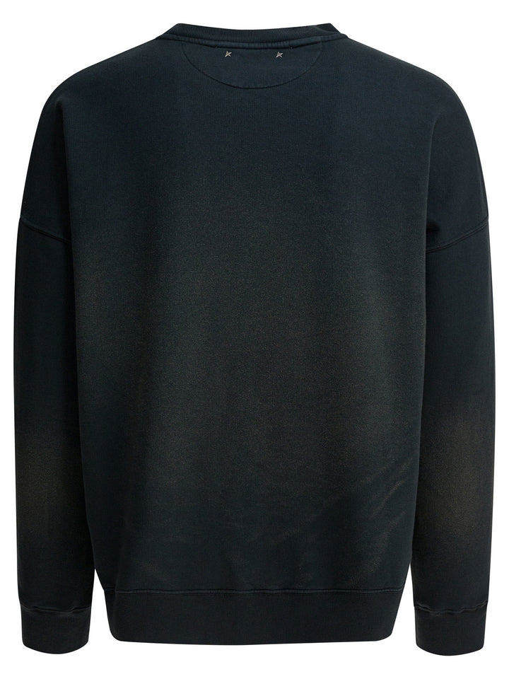 Golden Goose Vintage Effect Crewneck Sweatshirt Sweatshirts - Black | 60331b1eeb5c0367081b4b516317972aba3d7b0e