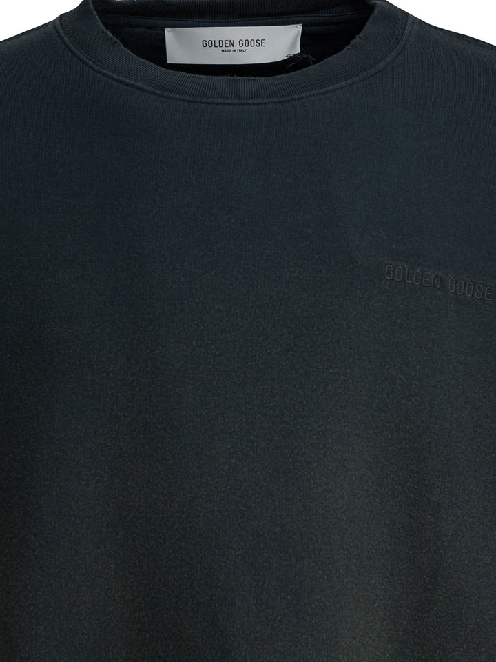 Golden Goose Vintage Effect Crewneck Sweatshirt Sweatshirts - Black | 30406163c77ef35d6f2ac79131a4894c655a910b