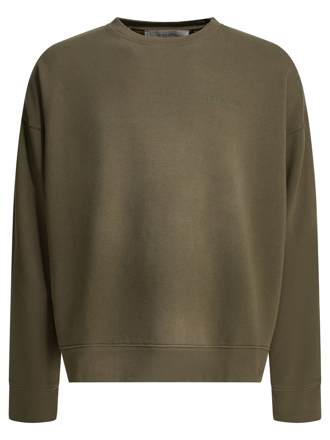 Golden Goose Crewneck Sweatshirt With Logo Sweatshirts - Green | 67a92cd318122cf041626035bda6862ff8e257df