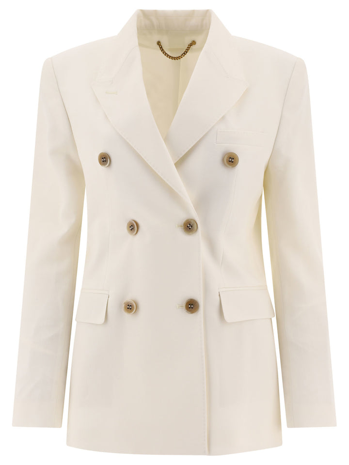 Golden Goose Double-Breasted Wool-Blend Blazer Jackets and Coats - White | 0851b51b6805ba1c8e8dafb53ecdb5b3ddec986c
