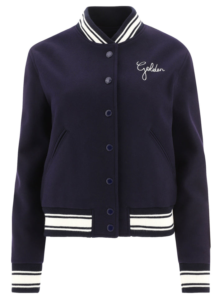 Golden Goose Wool Bomber Jacket Jackets and Coats - Blue | 0383b9319a53530ed0f82294aeb624490c322589