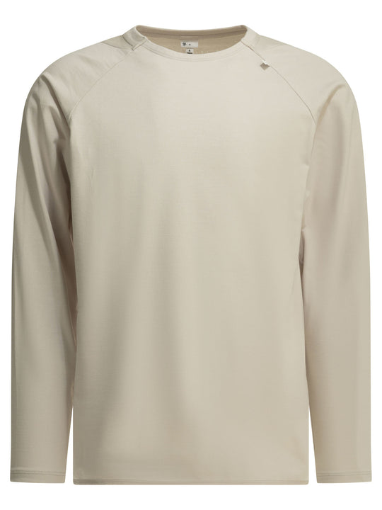 Paneled Mesh L/S T-Shirts Beige