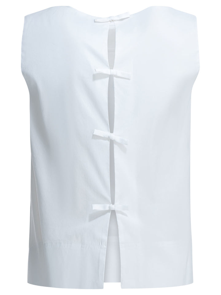 Herno Blouse With Bows Shirts - White | 597ad8ea6cf647276d88b34979630e208f7377c9