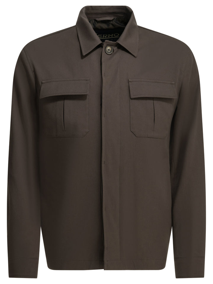 Herno Cotton Overshirt Jacket Jackets and Coats - Brown | 685eb75cf763c51e246ef759e5481a7923a9764c