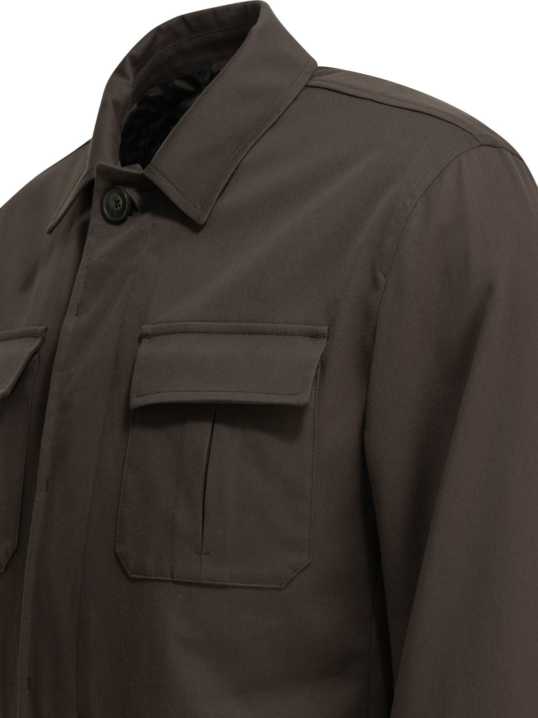 Herno Cotton Overshirt Jacket Jackets and Coats - Brown | 5f2914761a6b1e175b89bd45084df807a97255a5