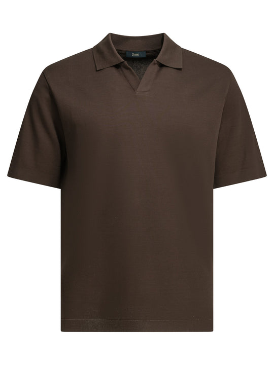 Polo Shirt Without Buttons Polo Shirts Brown