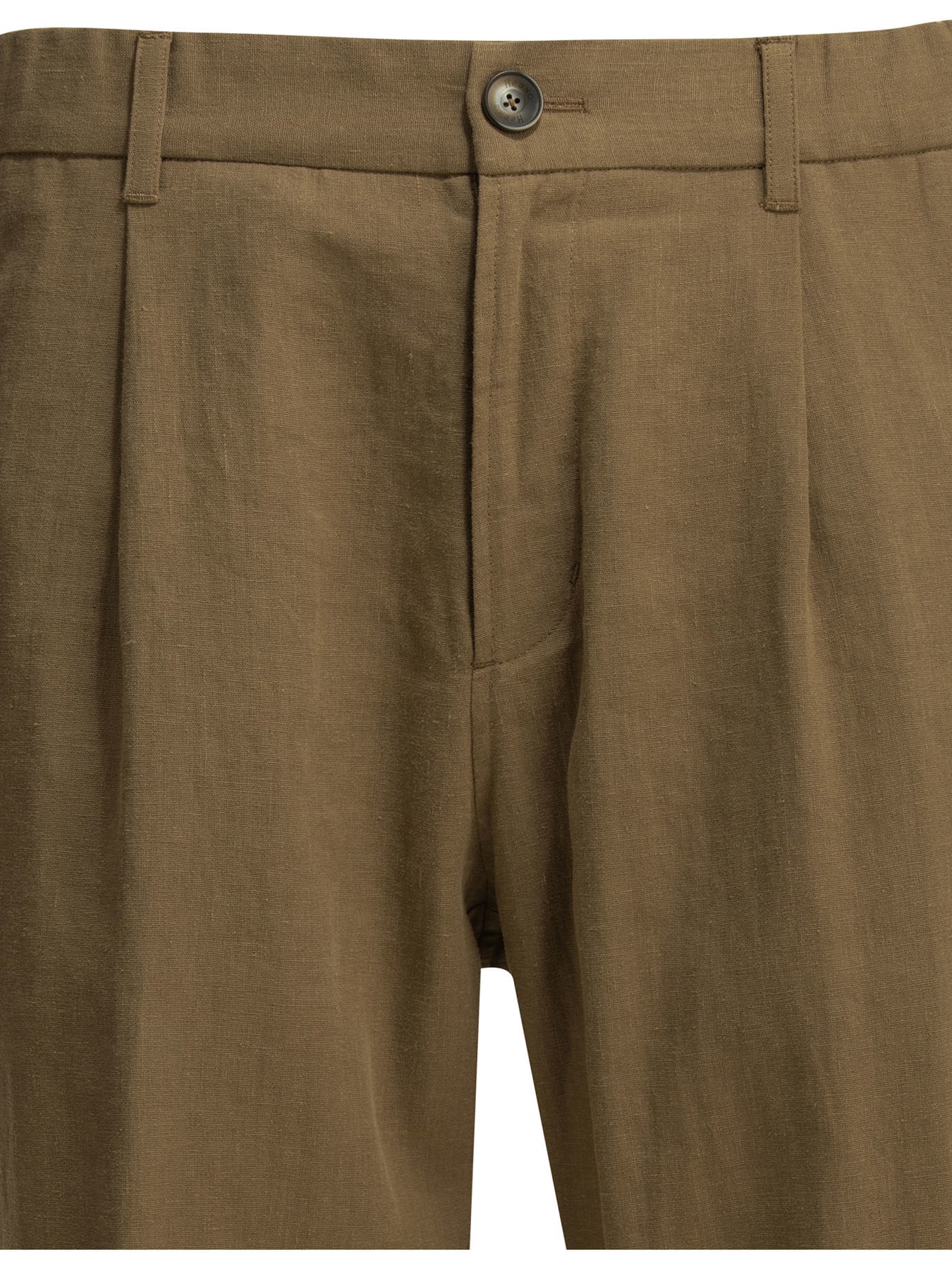 Herno Casual Linen Pants Trousers - Brown | 7089098e0b59046323ff020c7deacf4d9cdb86a5