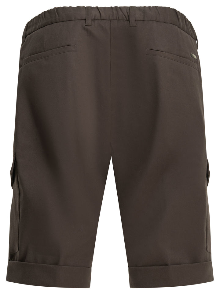 Herno Cotton Cargo Shorts - Brown | 04a6a1e693eacfb346355e72bd5bf95b1dbe1e14
