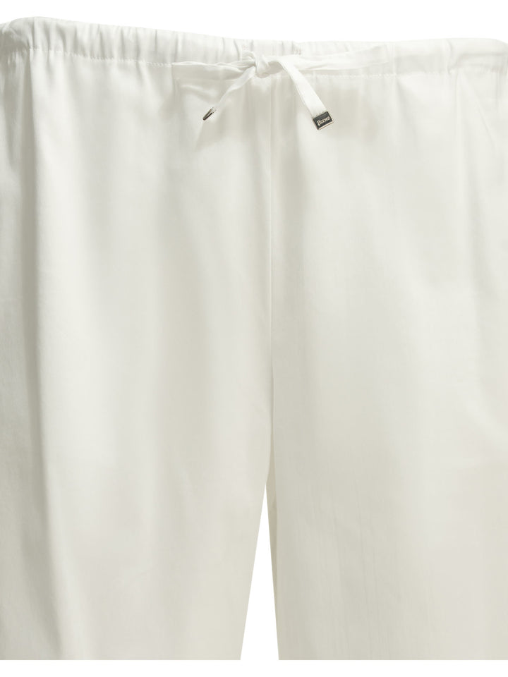 Herno Casual Cotton Pants Trousers - White | 03cb0a4ce0ceba6ac01eef1b48756ae34dc2e759