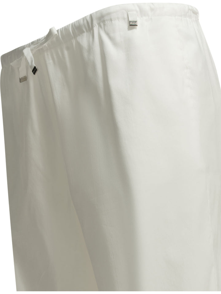 Herno Casual Cotton Pants Trousers - White | 8d08abc8dfad2bafdb7c8a04f93bae144f125396