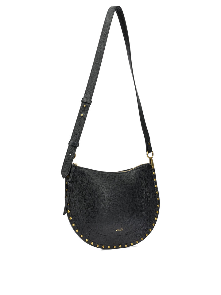 Isabel Marant Oskan Soft Zip Shoulder Bags - Black | 4e68aeacb0956f3bdd596c7207df8068f36eb6b4