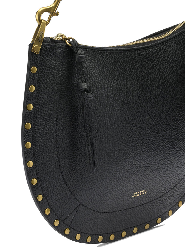 Isabel Marant Oskan Soft Zip Shoulder Bags - Black | 808e1ce0c5deb2d3249b3b49940c2511f637960e