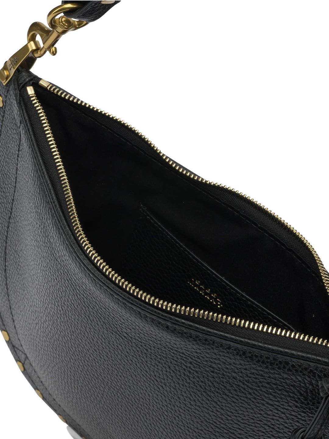 Isabel Marant Oskan Soft Zip Shoulder Bags - Black | f24d8132791aa59f280422801be781ded51c9a5d