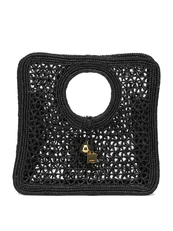 Jacquemus Le Petite Carre Spiaggia Handbags - Black | e9c641813cfa19068b374e3a9337d81143b93d11