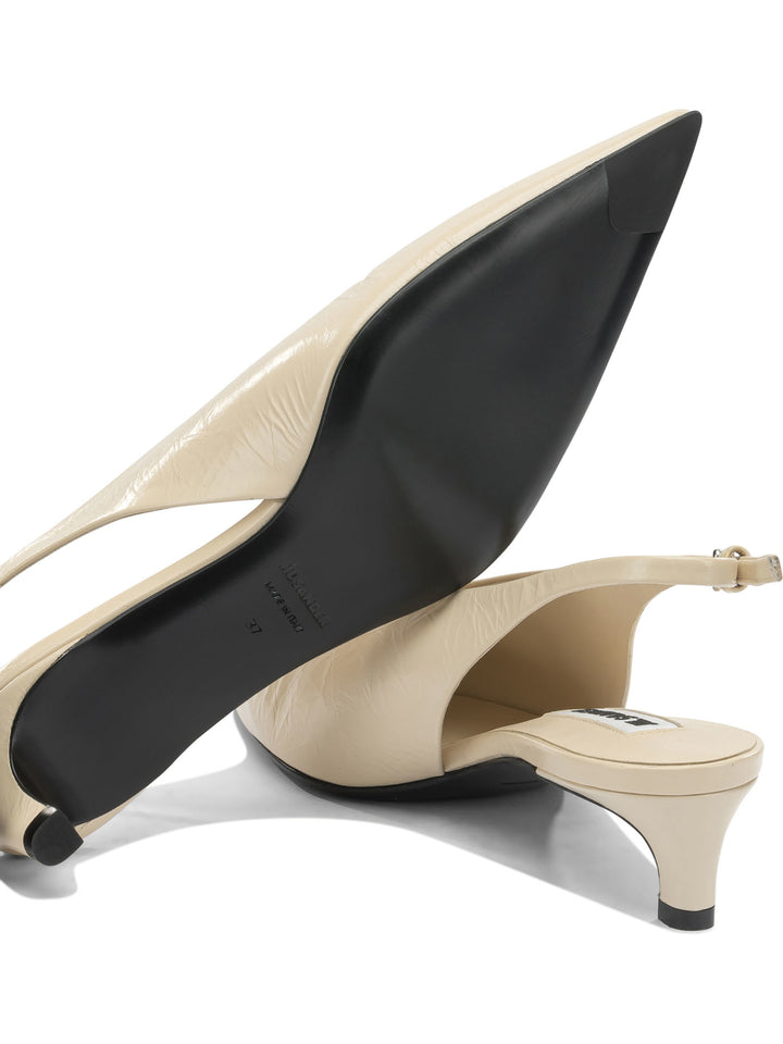 Jil Sander Leather Slingback Heeled shoes - Beige | f227a0582b63dea584e4ce1c07b7c563193dfa19