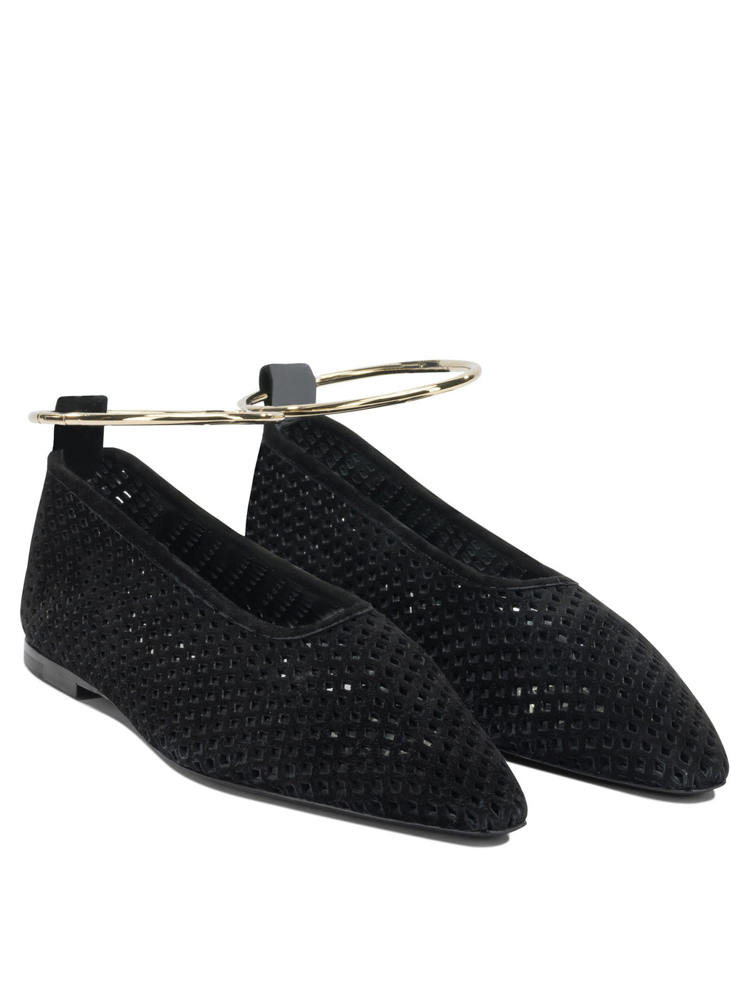 Jil Sander Suede Perforated Ballet Flats Ballerinas - Black | 4d4392b217dc5de8d5ab9a1265ac0f3c51609000