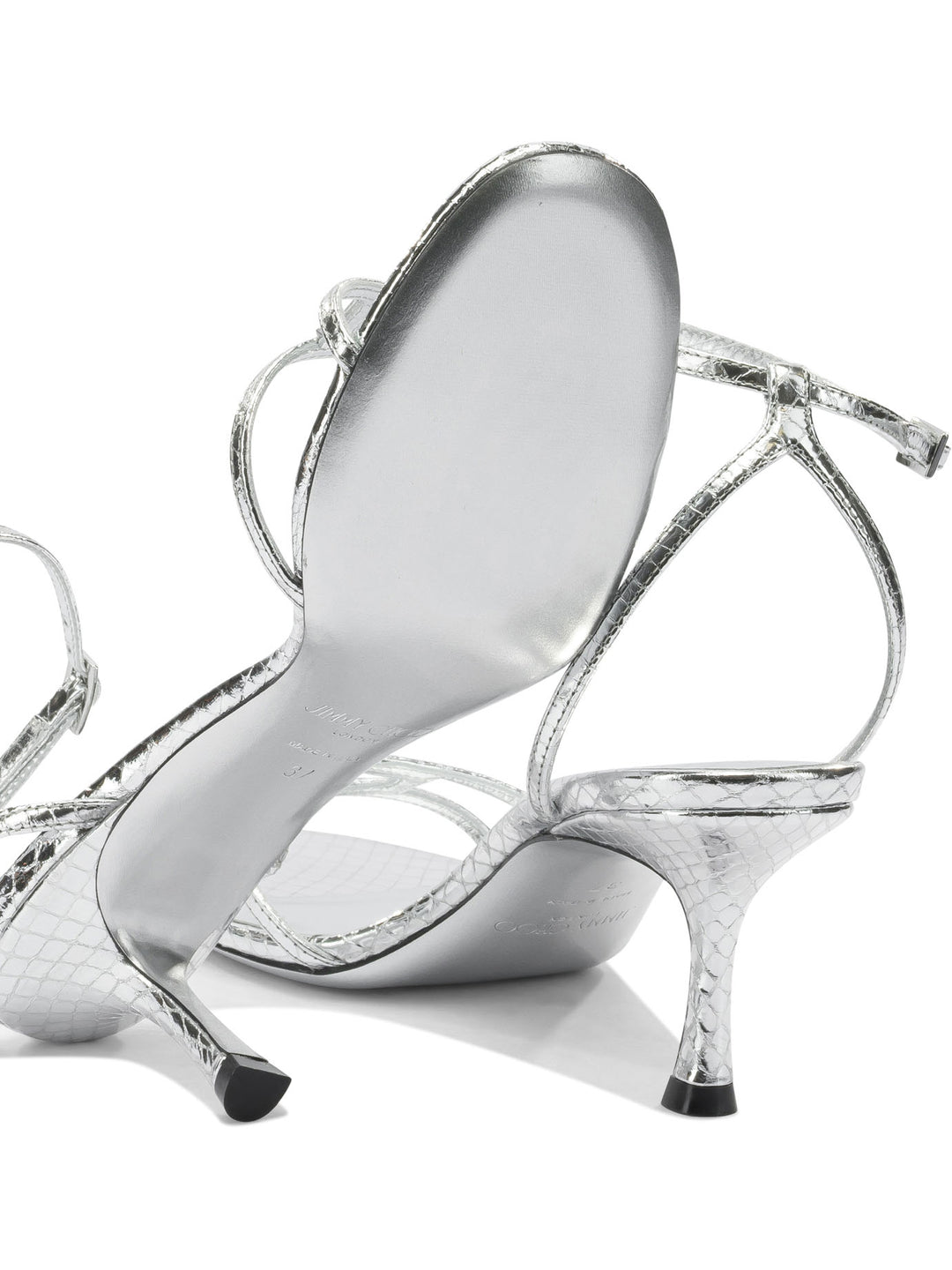 Jimmy Choo Leo 100mm Sandals - Silver | e7a998e78e800b2a150eda9bdbbca78a303289a0