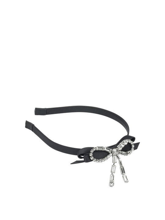 Crystal Bow Hair Accessories Black