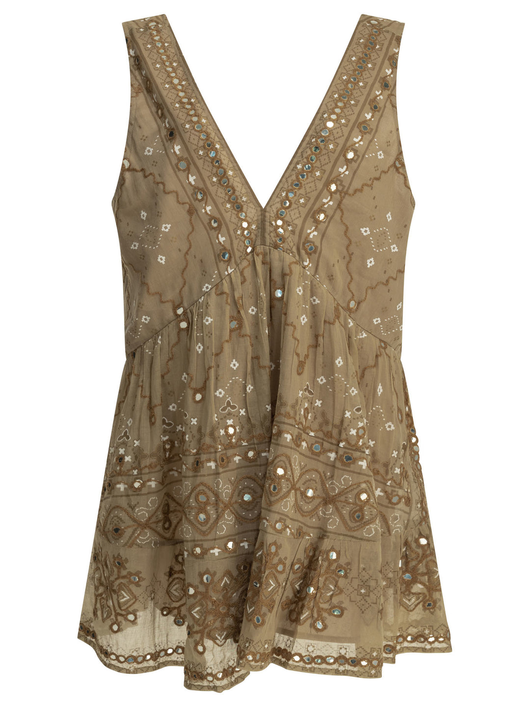 Juliet Dunn Short A-Line Dress Dresses - Brown | 9eda8b8a4830084e9ad91978a042dfad0a57d9d5