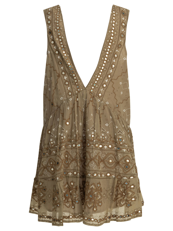 Juliet Dunn Short A-Line Dress Dresses - Brown | 1f3280fa6a9783cf3605f619614578dd01f5e886