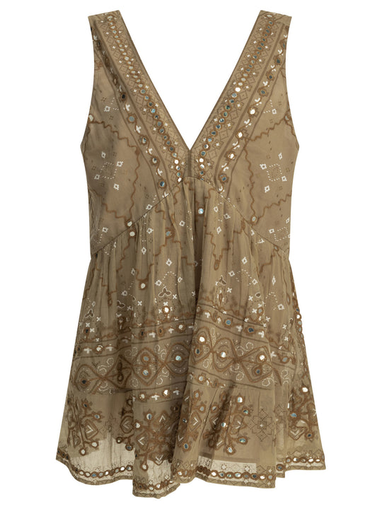 Short A-Line Dress Dresses Brown