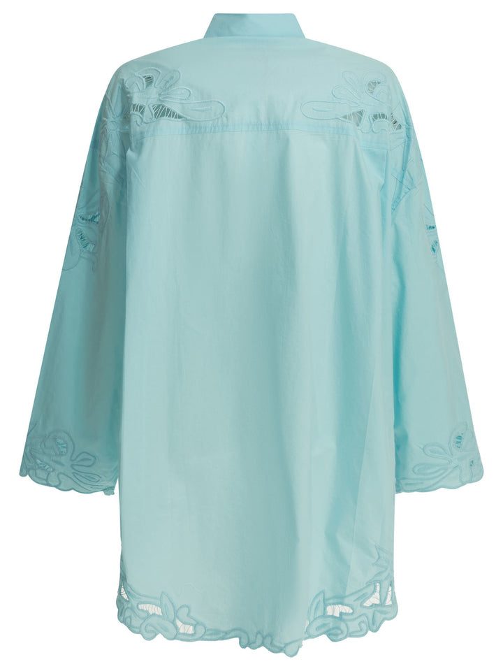 Juliet Dunn Embroidered Casual Shirt Shirts - Light blue | 21bb7d25cdf2976aafb9b1bdfd0c0e8692248789