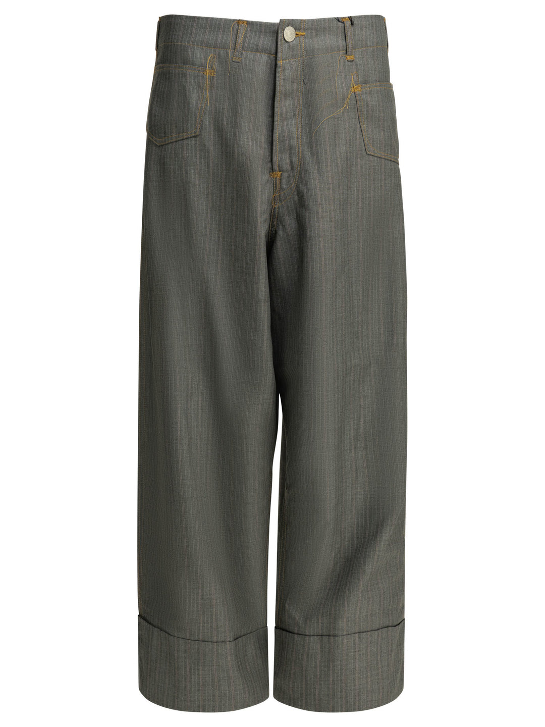 Junya Watanabe Man Casual Pinstripe Pants Trousers - Grey | 25c04f987d3d28e65a9702d4cc93439a8b955eae