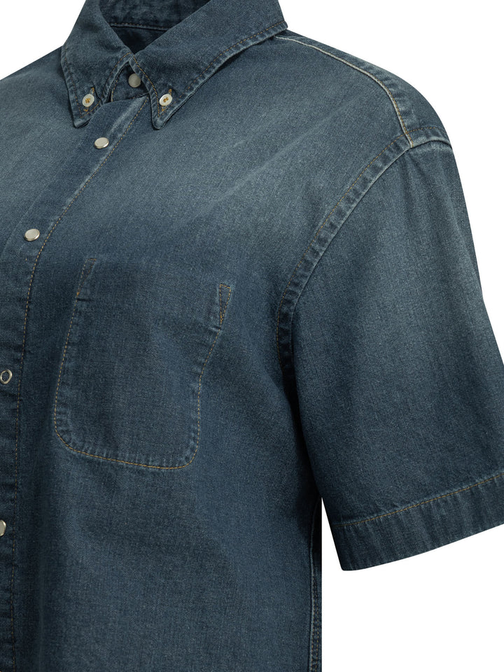 Maison Margiela Casual Denim Shirt Shirts - Blue | aac50fae1bd9a52688e17e285c09eebd57eaec9d
