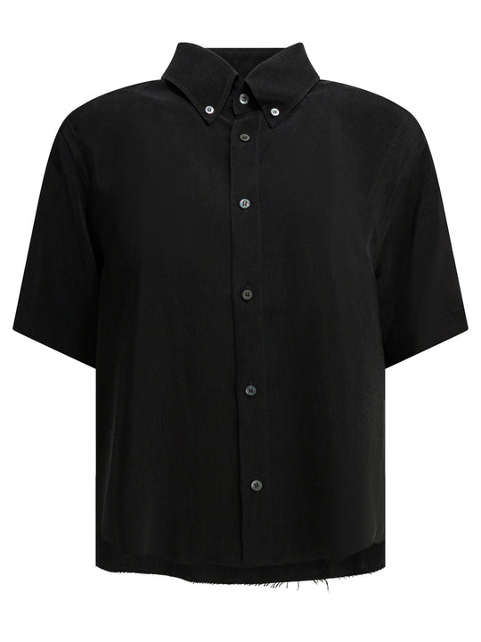 Casual Button-Down Shirt Shirts Black