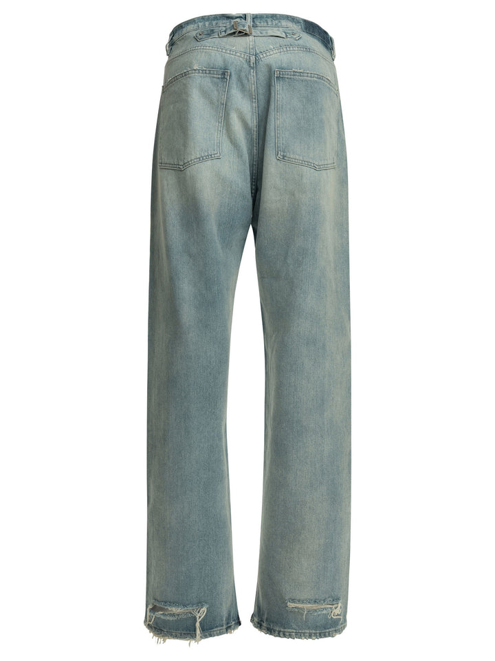 Maison Margiela Straight-Leg  With Buckle Jeans - Light blue | 9cc1692f8d9278e4f84f5884f4f9c70f6e32a9d9