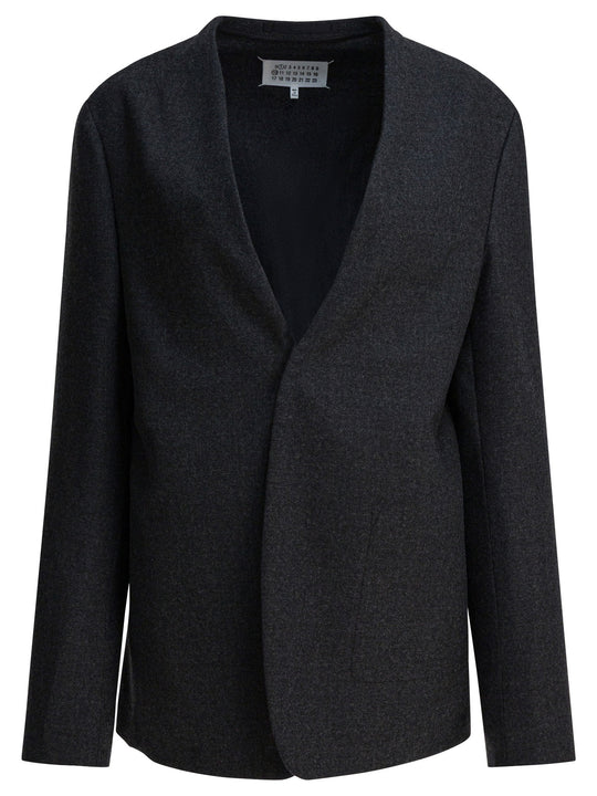 Virgin Wool Blazer Jackets And Coats Grey