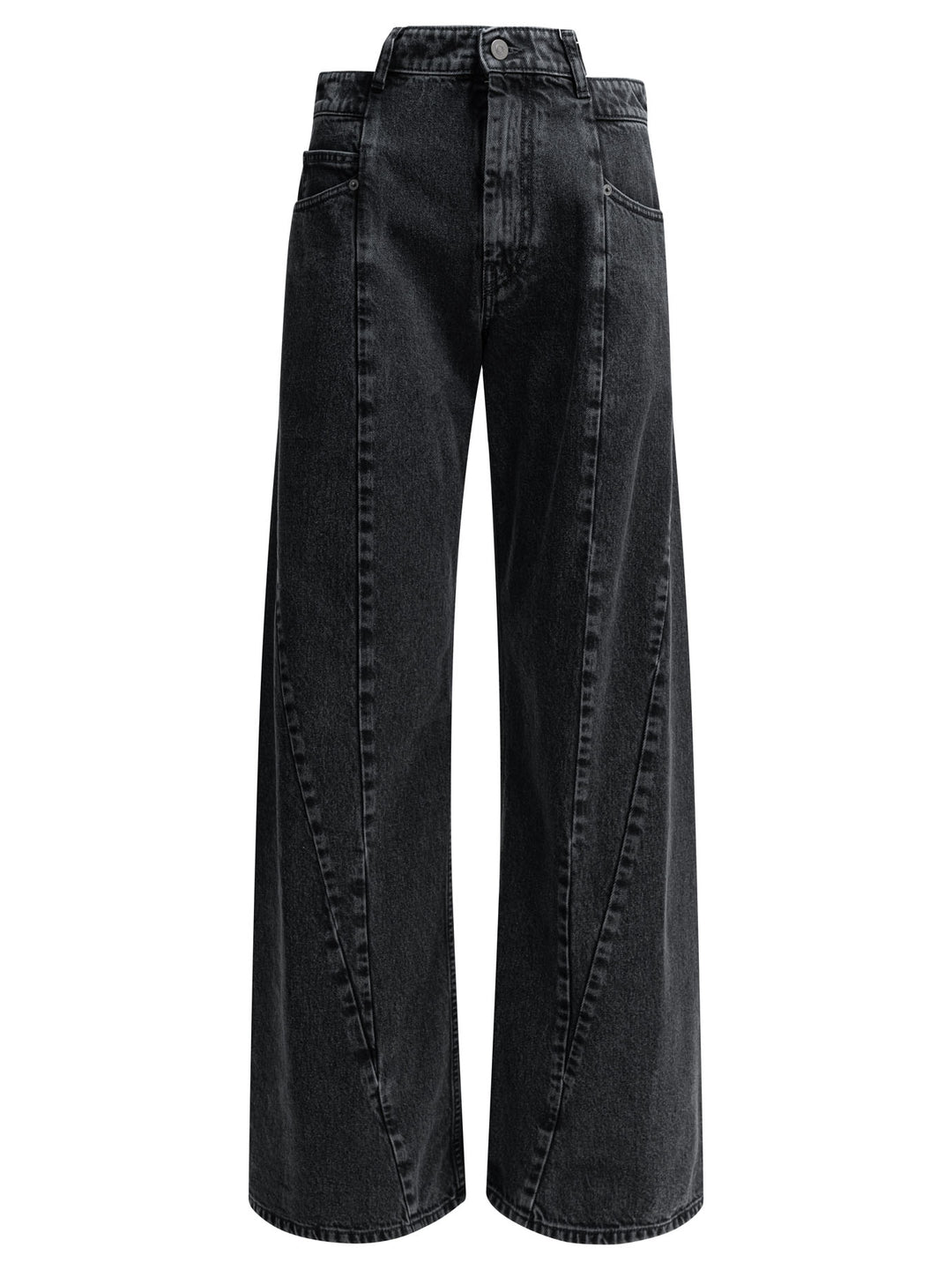 Maison Margiela Wide Leg Jeans - Black | 30e2caa1292d958ed7bb97cb9865c3c0668cbb59