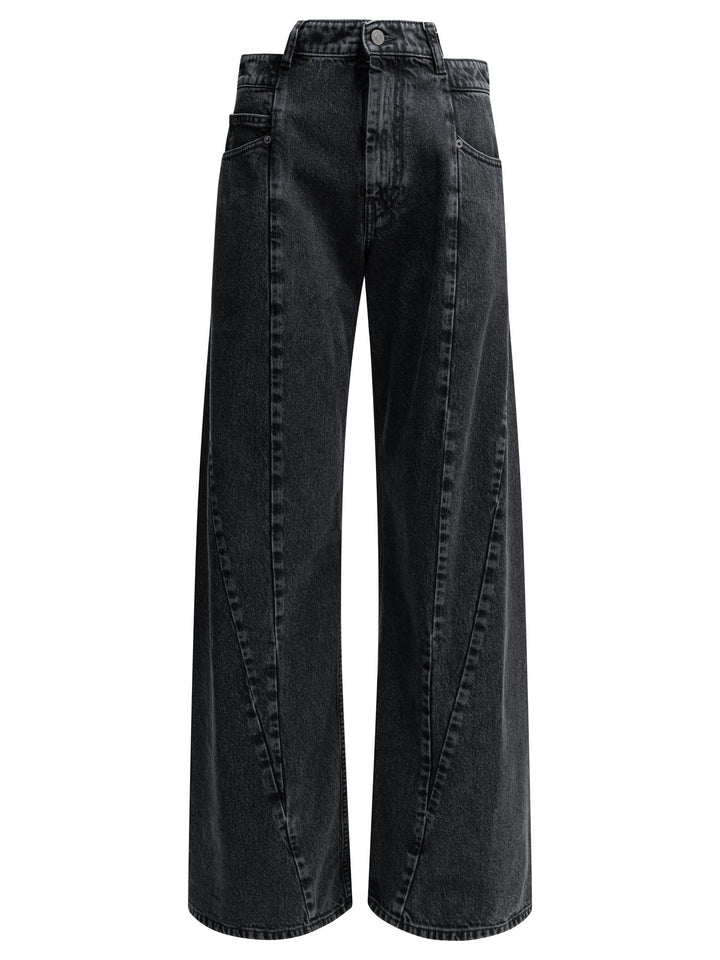 Maison Margiela Wide Leg Jeans - Black | 30e2caa1292d958ed7bb97cb9865c3c0668cbb59