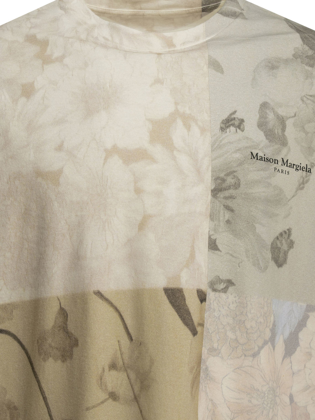 Maison Margiela Floral Crewneck T-Shirt T-shirts - Beige | 669039b0030f275b8ad11bc0022b20501a1983f4