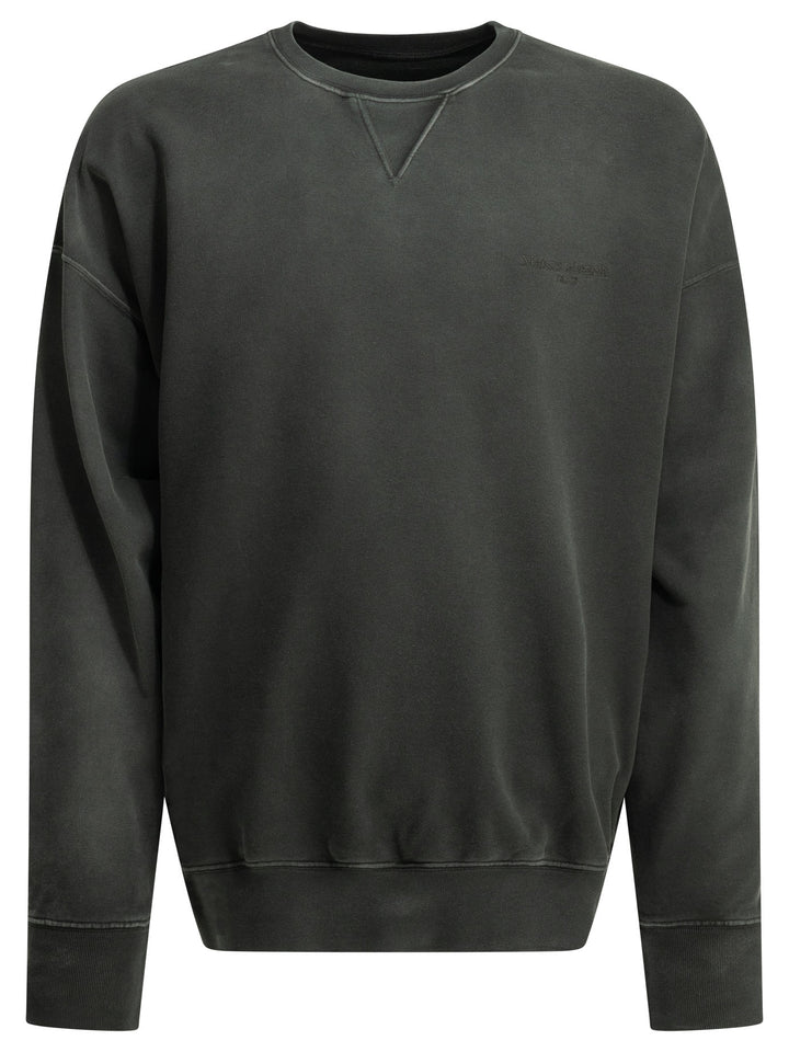 Maison Margiela Crewneck Sweatshirt With Logo Sweatshirts - Black | f73ecd4135168edd78b7c3dc835defff5560ced9