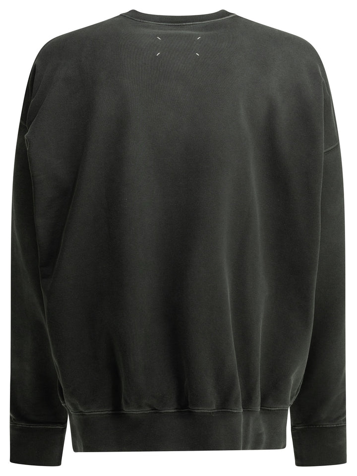 Maison Margiela Crewneck Sweatshirt With Logo Sweatshirts - Black | 9f8204adfcc56eca07d60164322841c3bea1ed7a