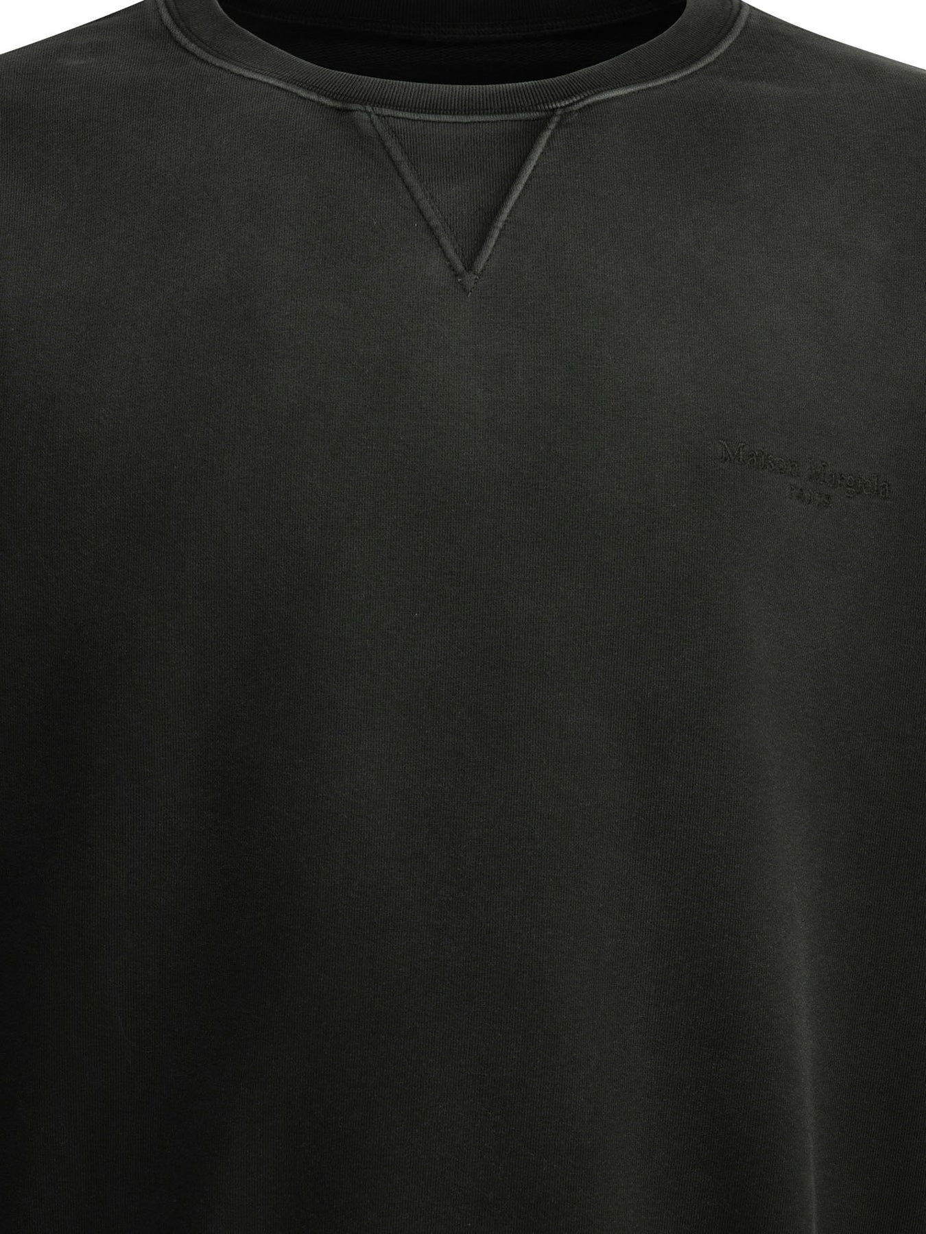 Maison Margiela Crewneck Sweatshirt With Logo Sweatshirts - Black | 1a3357829eb4d927638d7fd65c8767ede02b3846