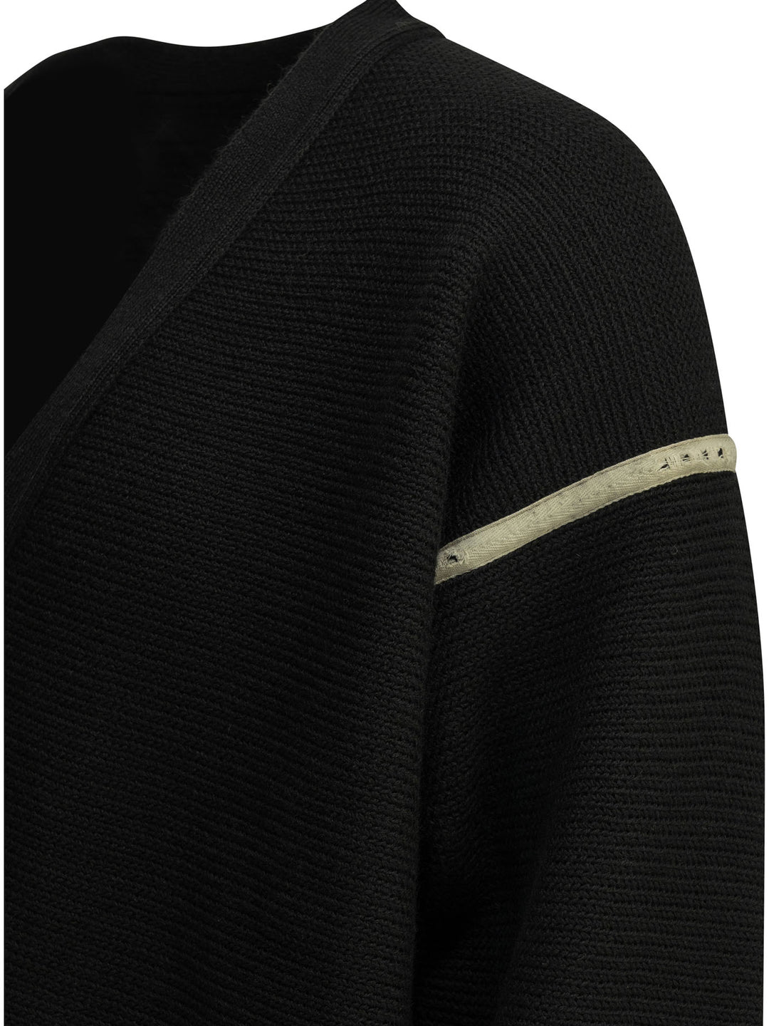 Maison Margiela Wool Cardigan With Patches Knitwear - Black | 9a141d2e77952346d674440234dd43c787443dd6