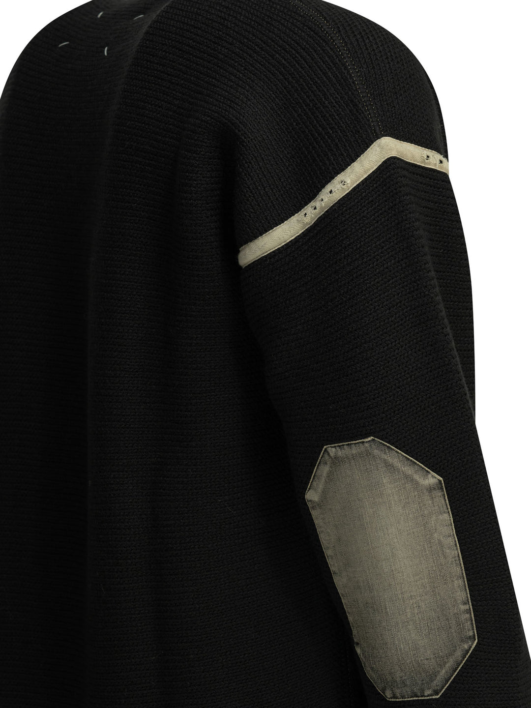 Maison Margiela Wool Cardigan With Patches Knitwear - Black | abbf3293f0d77bf750b0f4eefbf8a84f531ad6c4