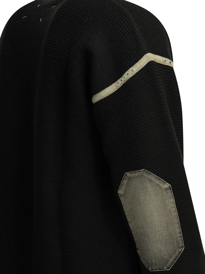 Maison Margiela Wool Cardigan With Patches Knitwear - Black | abbf3293f0d77bf750b0f4eefbf8a84f531ad6c4